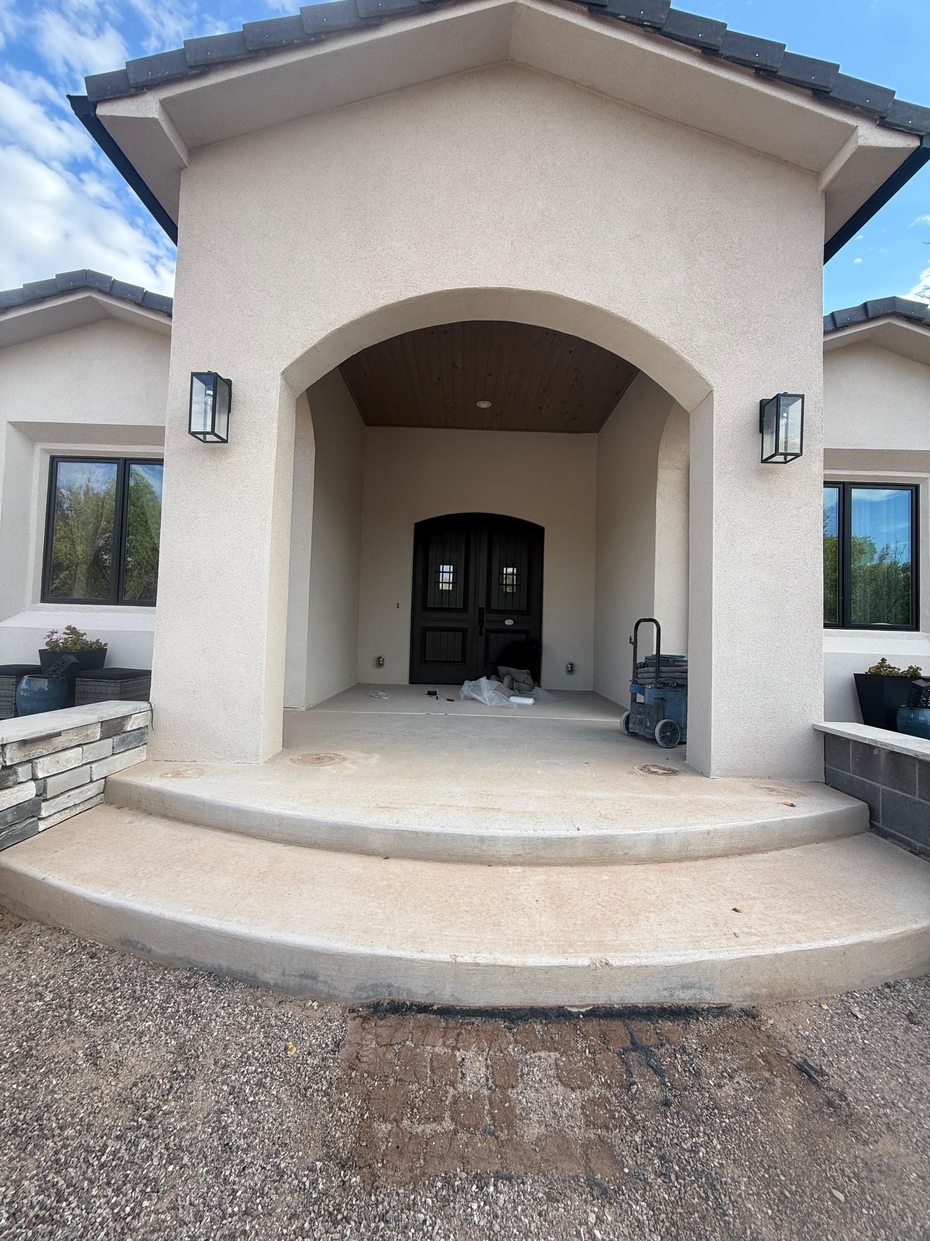Two-Tone Resin Rock Front Porch in Corrales, NM Media 7