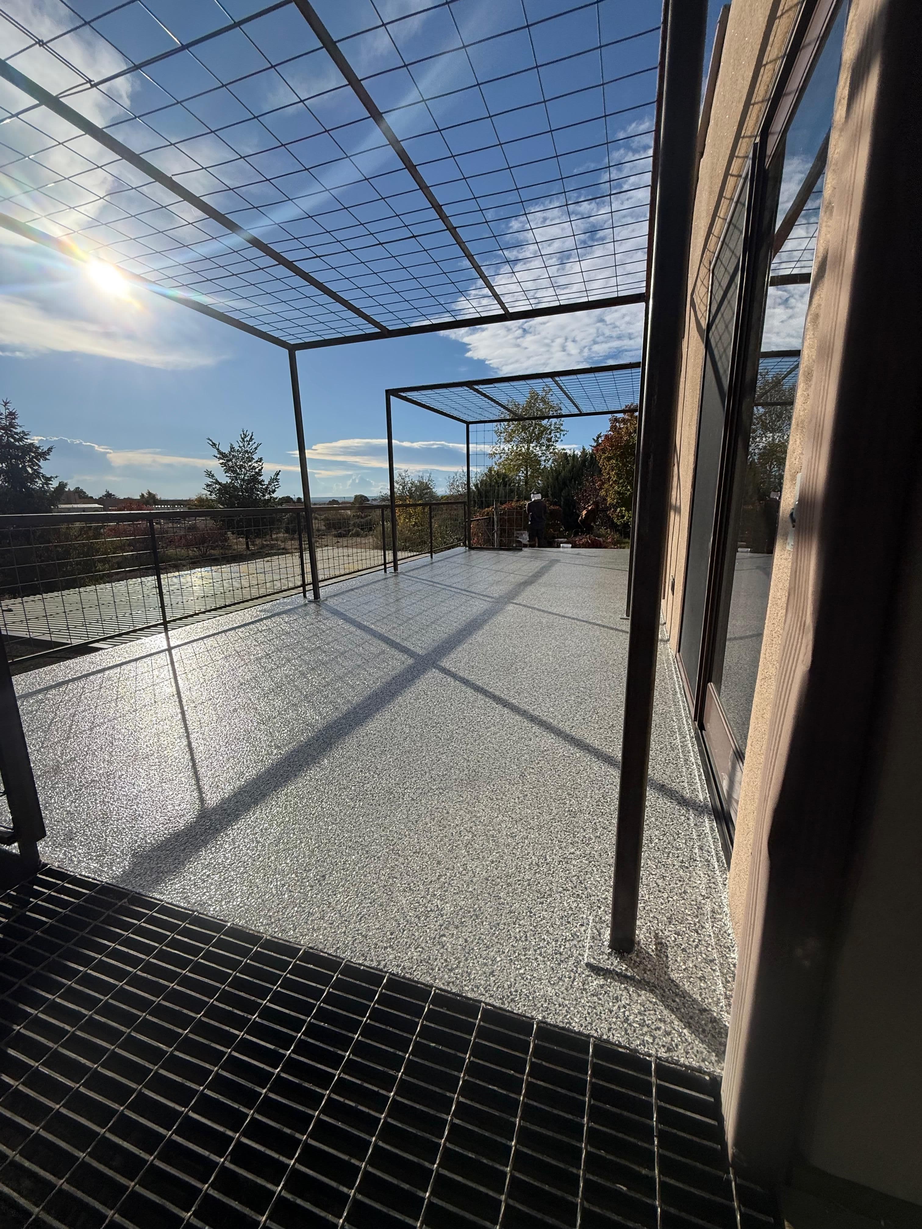 UV-Stable Flake Patio & Pergola Deck Media 1